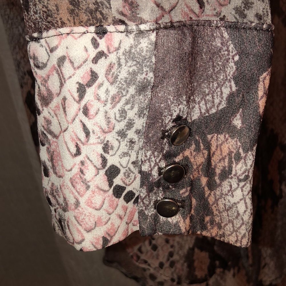 Single La L Python Snake Print Ivory Blush Pink B… - image 7